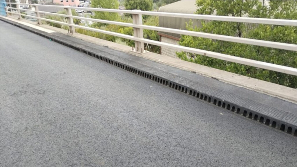 AquaDeck kerb drainage units and a bespoke SubDrain solution designed for flyover renovation works.